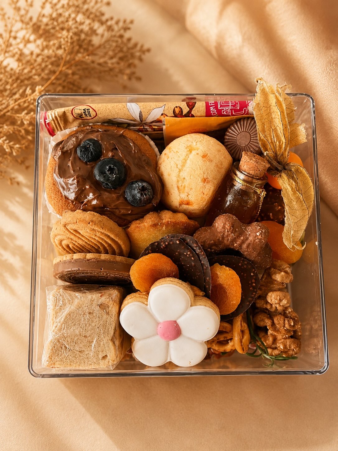Cesta de café da manhã preparada para presente